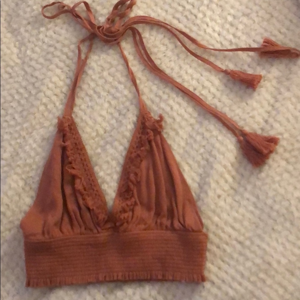 Boho backless halter top